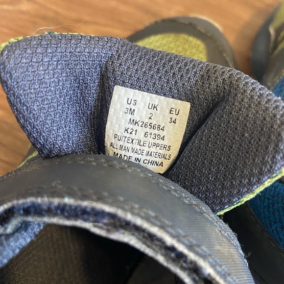 Merrell Nova 2 Trail Runner Sneaker Hook & Loop Blue Green Youth 3 - Picture 9 of 12